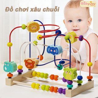 【BabyJoy】Đồ chơi xâu chuỗi,Trẻ Sơ Sinh Trẻ Em Hạt Cuộn Dây Đa Năng Giáo Dục Khối Xây Dựng Đính Hạt