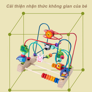 【BabyJoy】Đồ chơi xâu chuỗi,Trẻ Sơ Sinh Trẻ Em Hạt Cuộn Dây Đa Năng Giáo Dục Khối Xây Dựng Đính Hạt
