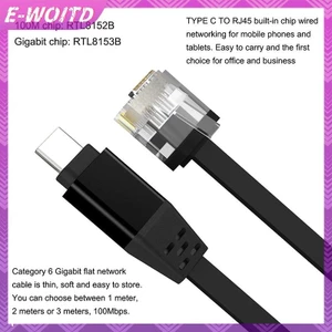 E-WOITD 1000m Type-C TO RJ45 Connecg Cáp Điện Thoại Có Dây Mạng Cho Laptop Máy Tính Bảng Cho Huawei HNVN