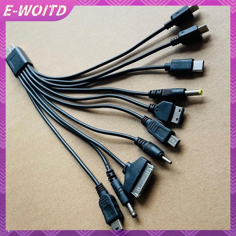 E-woitd Cáp Đa Pin Sạc USB Cáp Dây Dữ Liệu Dây 10 Trong 1 Cáp Truyền Dữ Liệu USB Đa Năng HNVN