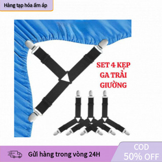 【COD】Kẹp Giữ Cố Định Ga Giường Drap – Bộ 4 Cái Dây Buộc Co Giãn Chống Tuột Nệm