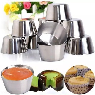 10 LY INOX làm đá, làm bánh Flan, bánh nướng, inox dày cao cấp (6cm-7cm), inox không hít - Phương Trang