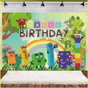 ST2 Numberblocks Trang trí chủ đề Kỷ niệm Bữa tiệc Chụp ảnh Phông nền Bố trí cảnh nền TS2