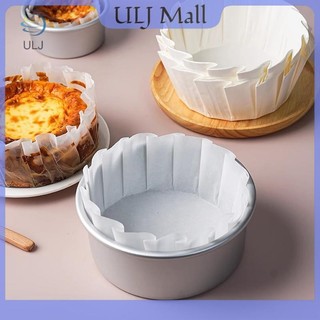ULJ Basque Bánh Phô Mai Dầu Khay Giấy Có Thể Gập Lại Khuôn Bánh Phát Hành Dùng Một Lần Mousse Bánh Giấy Nướng Giấy Cạnh Chống Dầu.