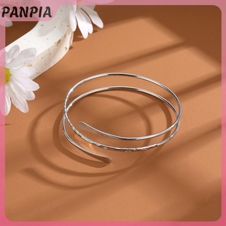 PANPIA-Silver Màu Cá Tính Punk Vòng Tay Serpentine Kim Loại Rỗng Ra Nhiều Lớp Vòng Tay Mịn Vòng Tay Vòng Tay Cho Nữ Trang Sức