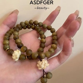 ASDFGER Vòng Tay Gỗ Đàn Hương Đính Hạt Hình Hoa Handmade, Chuỗi Hạt Mân Côi, Co Giãn, Đeo Tay, Thủ Công