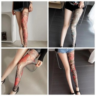 COZYNEST Quần Legging Lưới Cao Cấp Cho Nữ Mùa Hè, Thiết Kế Hoa Mẫu Đơn và Họa Tiết Xăm Giả Gợi Cảm