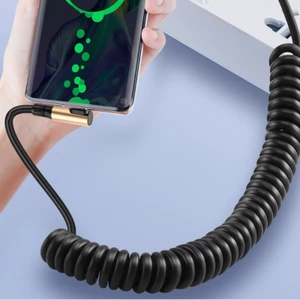 BTM Chuyên Nghiệp 240W USB C Cáp Sạc Đôi Đầu Nam Loại C Lò Xo Cuộn Dây Đầu Nối Nhỏ Gọn Chi Tiết