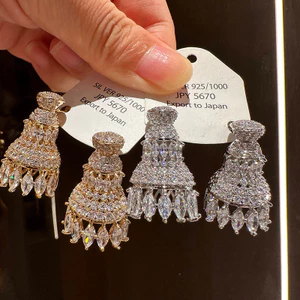 Hàn Quốc Phong Cách Dài Tua Rua Ngọc Trai Zircon Sang Trọng Thanh Lịch Bông Tai Bán Buôn