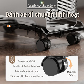 Chân Kê CPU Bunnies House Gắn Bánh Xe, Dễ Dàng Di Chuyển, Mở Rộng Linh Hoạt