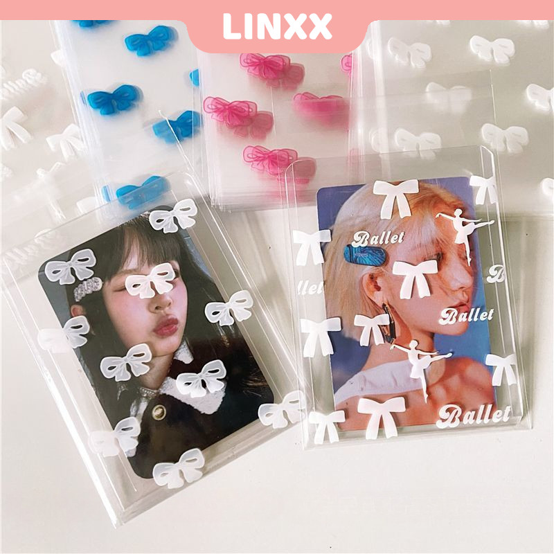 Linxx 50 Chiếc Ba Lê Nơ Niêm Phong Túi Trong Suốt Thẻ Tay Photocard Lomo Thẻ Đóng Gói Túi Bảo Vệ Thẻ