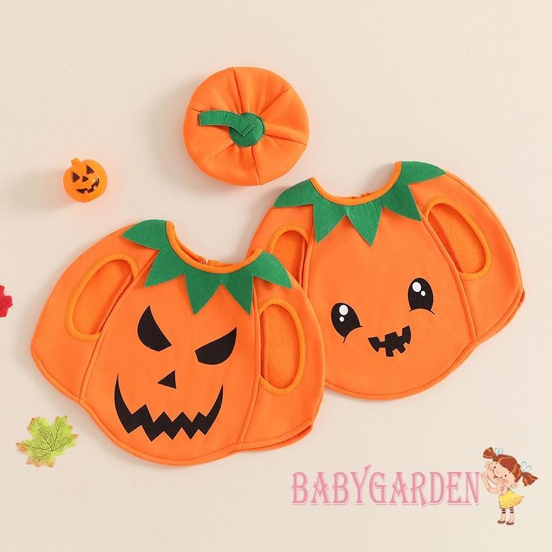 Baga-0-4years Trẻ Em / Bé Bí Ngô Trang Phục Không Tay Cổ Tròn Gạt Nhạt Áo Vest Có Mũ Trang Phục Halloween Cho Tiệc Cosplay