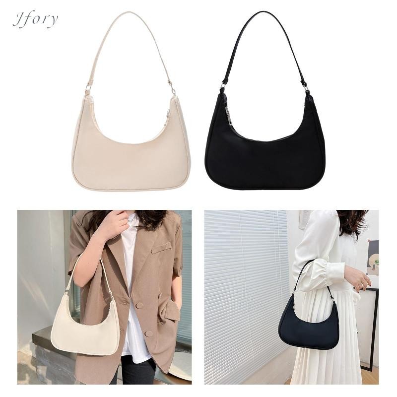 Túi đeo vai Jfory Nylon, Túi mua sắm công sở Satchels dung tích lớn Túi xách nữ Tote Bánh bao Bun