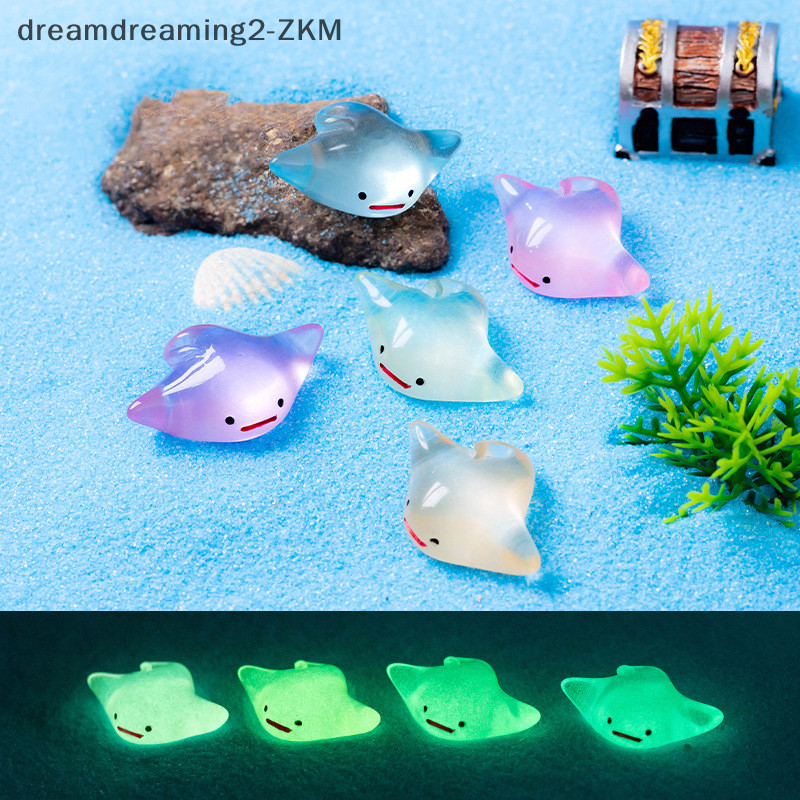 [dreamdreaming] Phim hoạt hình Dạ quang Manta Ray Trang trí Mặt dây chuyền động vật phát sáng Phong cảnh vườn vi mô Đồ chơi DIY Trang trí thủ công cá [zkm]