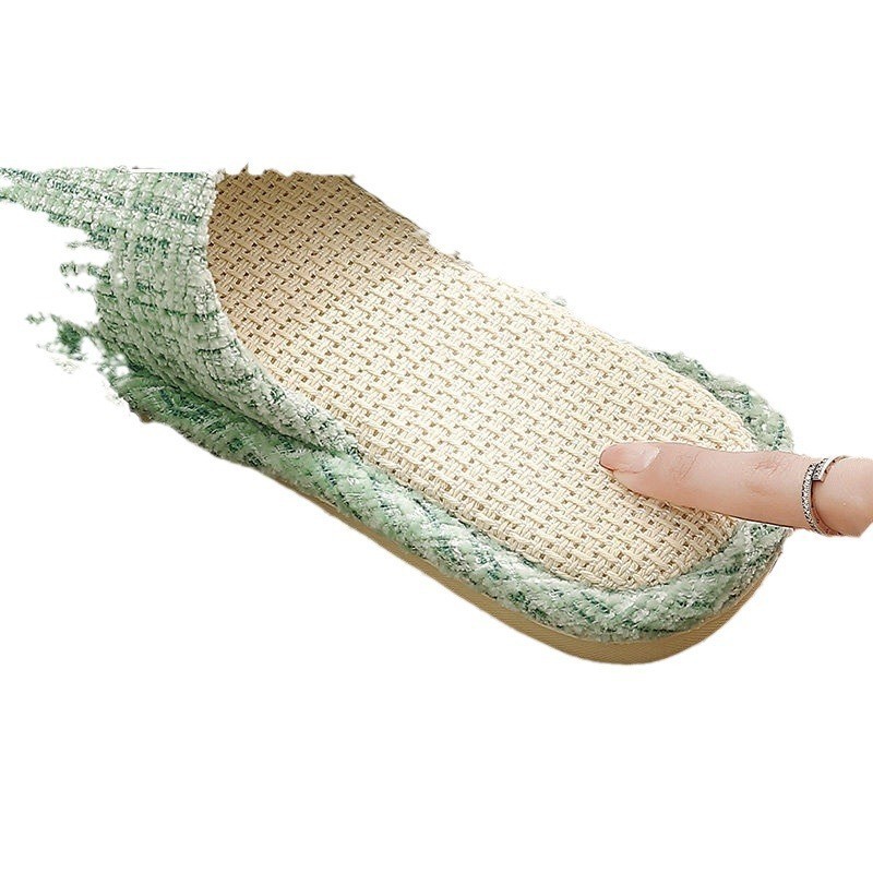 Dép lê vải lanh kiểu Nhật bốn mùa chống trơn trượt chống mùi hôi trong nhà mùa hè thoáng khí cho nữ dép nam