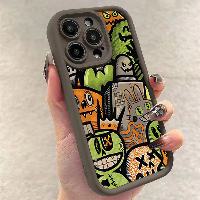Dành Cho iPhone 16 15 14 13 12 11 Pro Max iPhone XS Max X XR 8 7 Plus 12 13 Mini SE2020 2022 Gradient Phim Hoạt Hình In Thoáng Mát Mắt Thiên Thần Mềm Chống Sốc