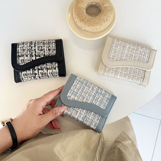 Ví nữ tinh tế phong cách ngắn gọn Ví đựng tiền mặt Mini đa chức năng có thể gập lại dễ thương