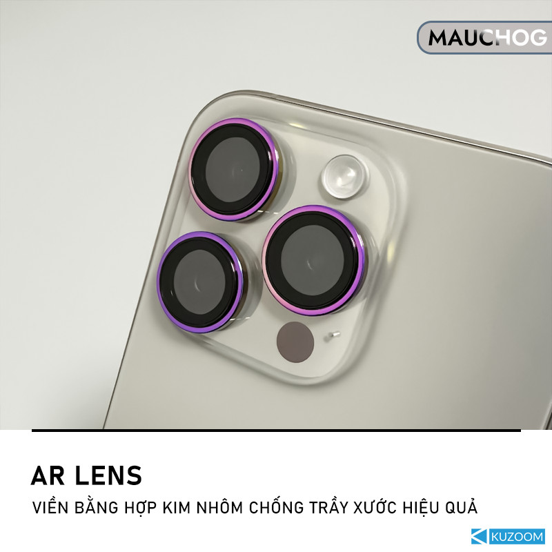 Bộ Vòng Cường Lực Bảo Vệ Camera Kuzoom Màu Nguyên Bản Cho Điện Thoại iPhone 17 Pro Max 16 15 14 13