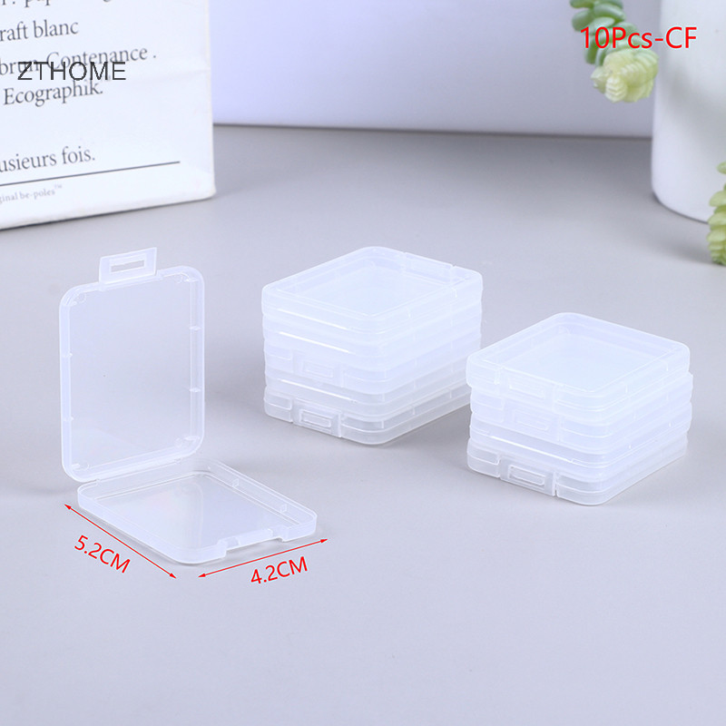 Zthome 10 Cái Hộp Bảo Quản Thẻ Nhớ TF CF Trong Suốt Hộp Bảo Vệ HOT