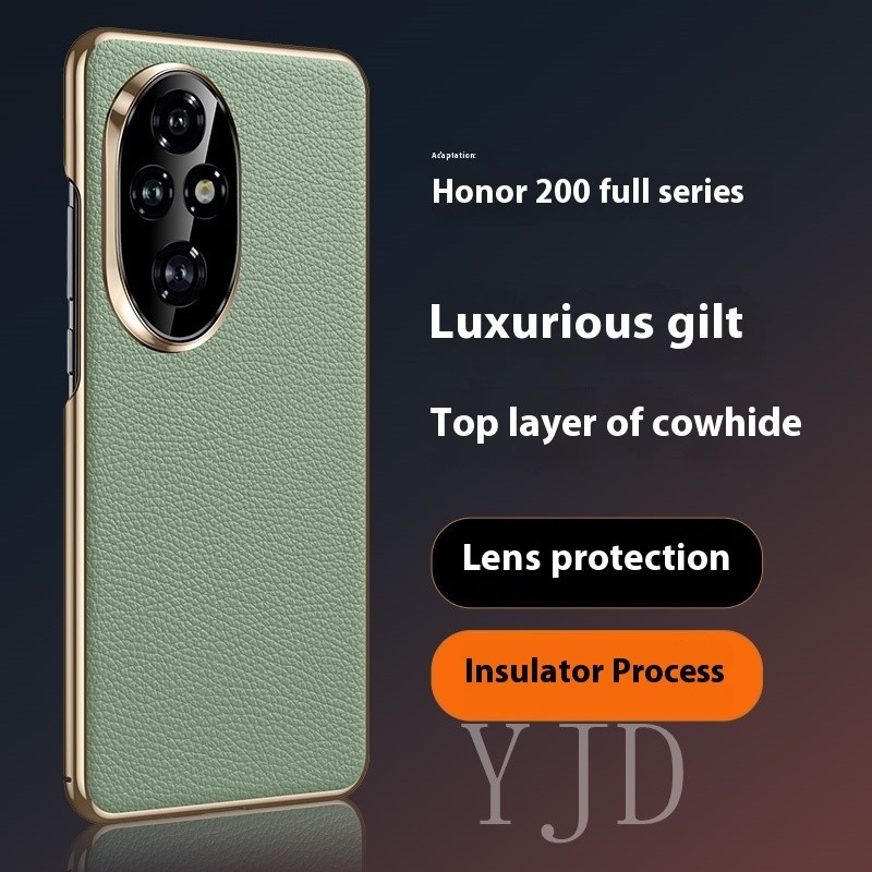 Ốp Lưng Cho Honor 200 Pro Da Sang Trọng Electroceramic PC Vỏ Điện Thoại Chống Sốc