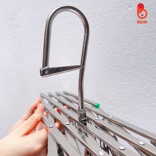 Móc chùm inox 35 kẹp không gỉ, siêu bền, móc phơi đồ cho bé