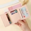 Ví đựng tiền xu BORAGETE, Ví nữ màu hồng nơ hoa, Túi Photocard da PU nhiều thẻ ngọt ngào Du lịch