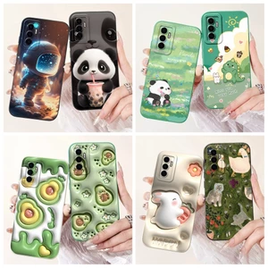 Ốp Bảo Vệ Camera Cho Vivo V23e 5G V2126 Ốp Điện Thoại Hoạt Hình Dễ Thương Silicon Matte Cover Cho Vivo V 23e S10e Y75 4G Ốp Lưng
