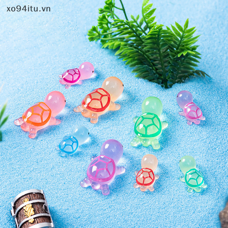 XOITU 10 Chiếc Dạ Quang Rùa Trang Trí Nhà Cảnh Quan Nhựa Thủ Công Phát Sáng Rùa Vườn Cá Thu Nhỏ Đồ Trang Trí Trang Trí VN