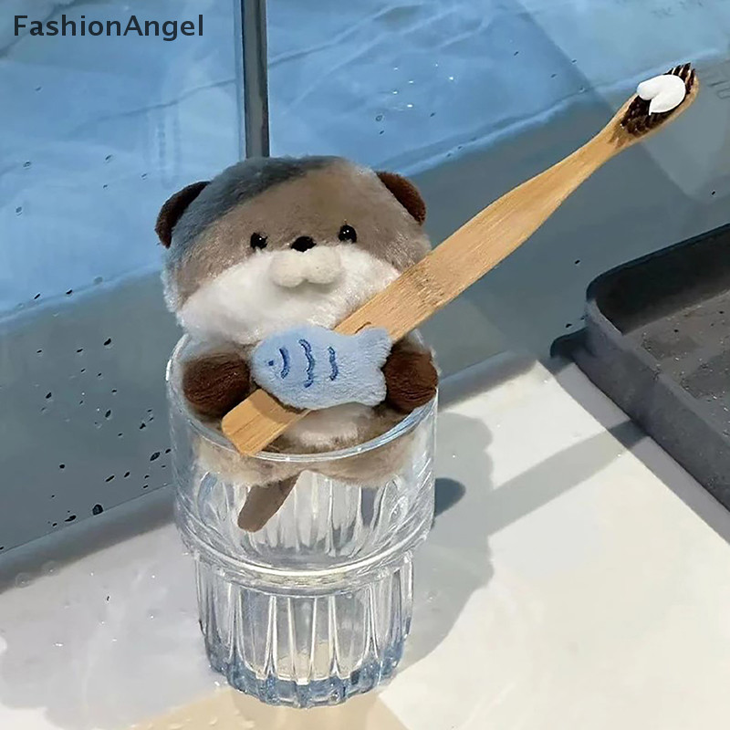 FashionAngel Dễ Thương Otters Cầm Cá Sang Trọng Móc Khóa Nhẹ Mặt Dây Chuyền Đạo Cụ Cho Túi Đi Học Ví Chìa Khóa TH