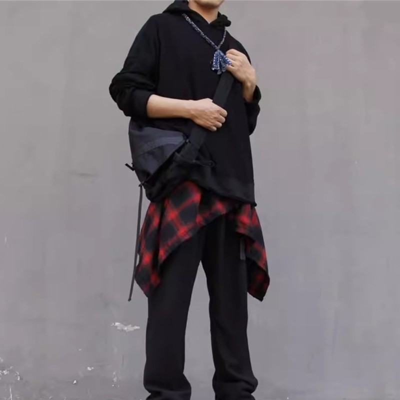 Cinna Unisex Checkered Ngắn Quấn Váy Đau Khổ Hông Khăn Buộc Lên Lớp Overskirt