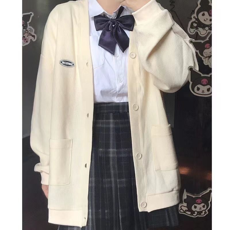 Áo khoác cardigan thu đông chất liệu dày dặn phối cổ V hàng Quảng Châu xu hướng Hàn Quốc XIMIMI SP202