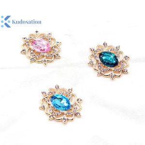 Kudosation 27 * 31MM Hình Bầu Dục Nước Hợp Kim Hoa Đĩa Phụ Kiện Trang Sức Tự Làm Cưới Đầm Nơ Mũ Phụ Kiện Trang Sức