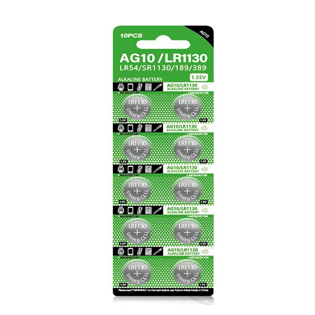 Vỉ 10 viên pin cúc áo AG13/LR44 AG10 / LR1130 FE123