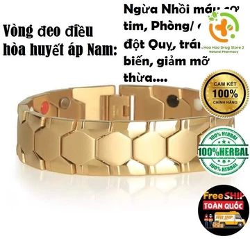 Vòng Đeo Tay Điều Hòa Huyết Áp Nhật Bản Nam, hỗ trợ Ổn Định Huyết Áp, Phòng Đột Quỵ, Giảm Mỏi Mệt, Bản lớn- Giá Sốc
