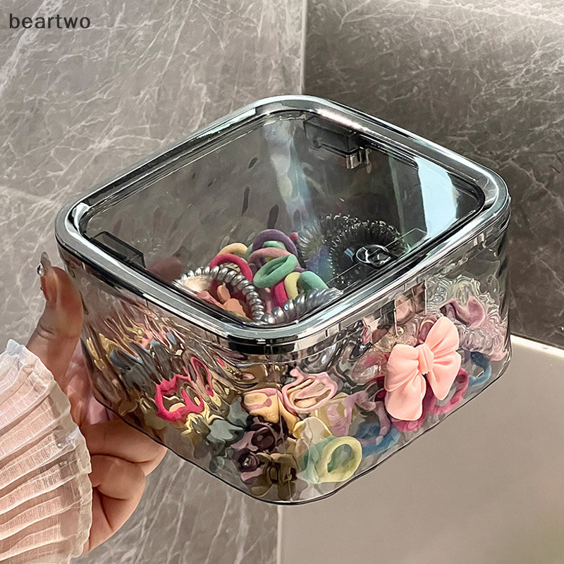 < Beartwo > Hộp đựng phụ kiện tóc Hộp đựng dây buộc tóc trong suốt cho nơ Cotton sắp xếp đẹp
