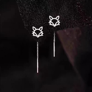 Little Fox Ear Line Nữ Thiết Kế Niche Tua Rua Ngọt Dây Xích Tai Tinh Tế Phù Hợp Với Tai Móc Bông Tai