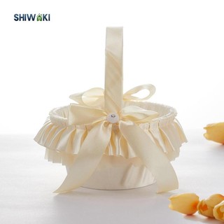 Giỏ hoa cưới Giỏ hoa Satin cho sự kiện kỷ niệm kỷ niệm