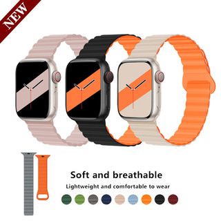 Dây đeo từ tính Dây đeo silicon cho Apple Watch Ultra 2 49mm 41mm 45mm 42mm 44mm 38mm 40mm iWatch Series 9 8 7 6 SE 5 4