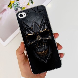 Dành Cho iPhone 4 4s Vỏ iPhone4 iPhone4s 3.5 "Thời Trang Rồng Kim Loại In Hình Silicon Mềm TPU Vỏ Điện Thoại