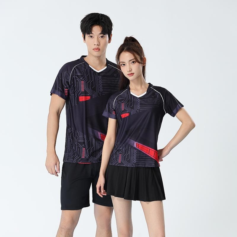 Cao Cấp Nhanh Khô Thể Thao Ngắn Tay Nam Nữ Cầu Lông Đồng Phục Phù Hợp Với Quần Vợt Đồng Phục Xấu