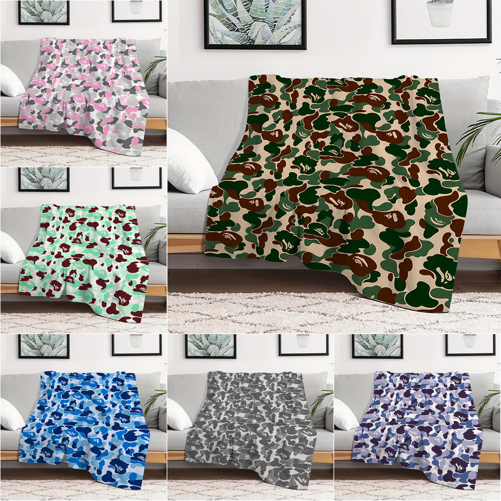 Bape Flannel Chăn Một Mặt In Flannel Chăn Điều Hòa Không Khí Chăn
