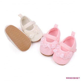 Mg-baby Girls Flats Ruffle Ren Đầm Công Chúa Giày Chống Trơn Trượt Nôi Giày Thể Thao Cho Trẻ Sơ Sinh