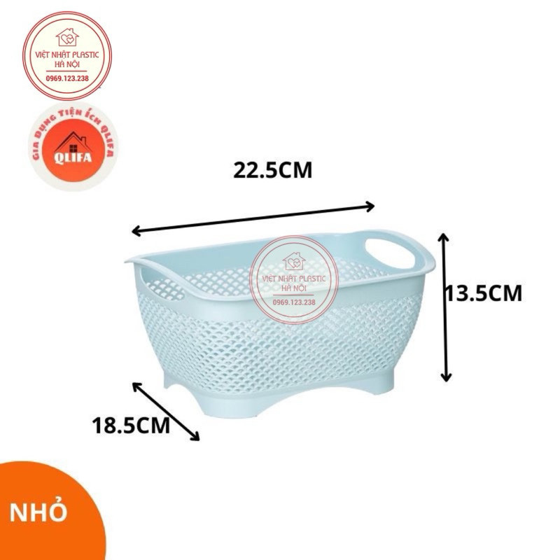 Rổ nhựa VIỆT NHẬT cao cấp có đế màu pastel 3301 ,3302 mẫu mới