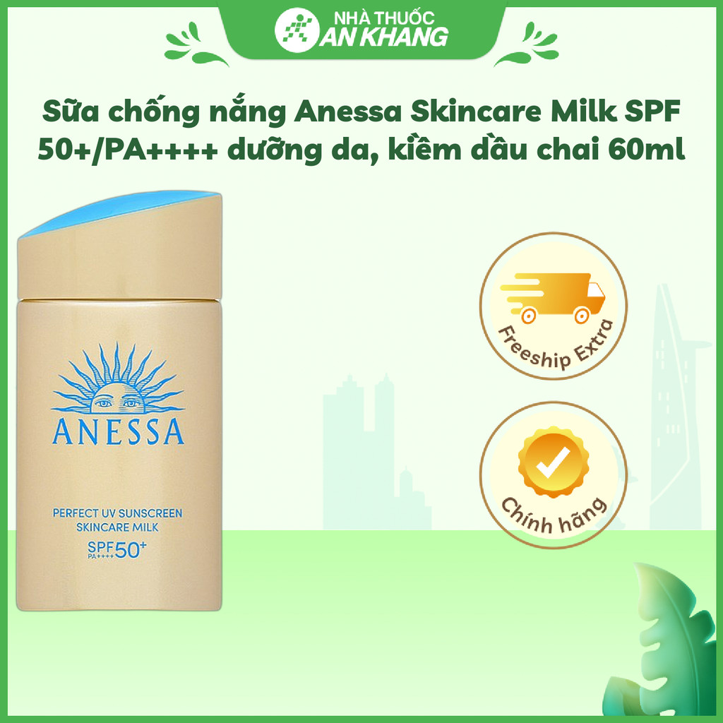 Sữa chống nắng Anessa Skincare Milk SPF 50+/PA++++ dưỡng da, kiềm dầu chai 60ml