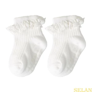 Sela 0-6 Tháng Cho Bé Tất Cotton Công Chúa Bé Gái Xù Ren Mắt Cá Chân Tất Chắc Chắn Tay Cầm Ngắn Chân Tất Cho Wearin Hàng Ngày