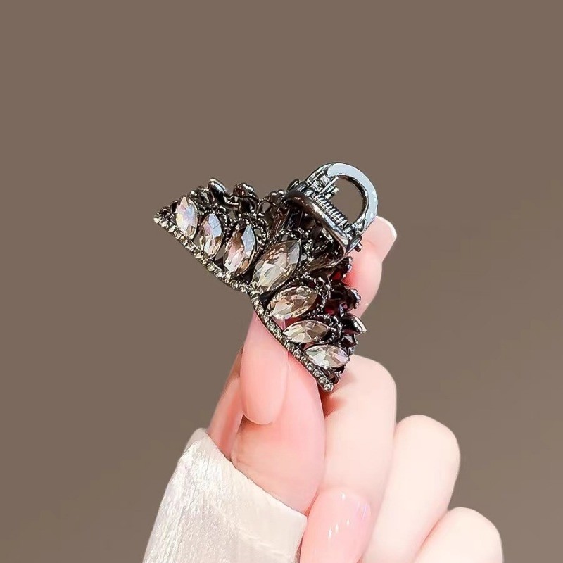 Mauropoli [Sẵn Sàng] Kẹp Tóc Trung Bình Vương Miện Pha Lê Cao Cấp Nữ Niche Cảm Giác Cao Cấp Lấy Kẹp Lưng Đầu Nửa Tóc Cá Mập Kẹp Top Clip