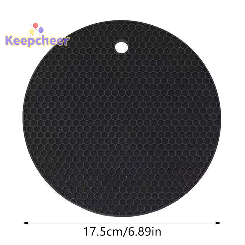 [Keepcheer] 1 Thảm chống bỏng bằng silicon Giá đựng nồi Bảo vệ mặt bàn nhà bếp gia đình Thảm silicon tròn chịu nhiệt chống trượt [Mới]