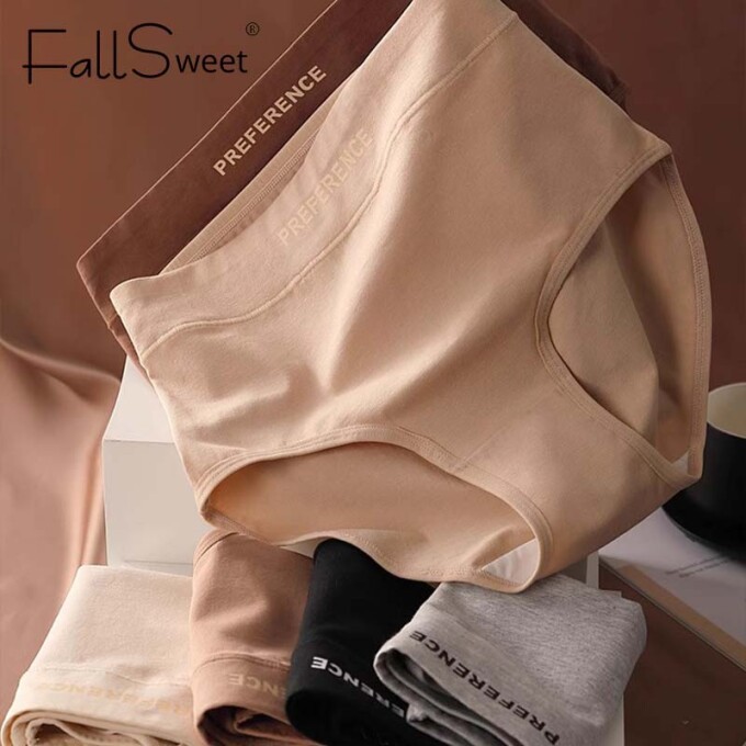 Ảnh Fallsweet Nữ Plus Kích Thước Quần Lót Cotton Nguyên Chất Eo Cao Mềm Quần Đùi Thoáng Khí Thân Thiết Underware M-2XL 3