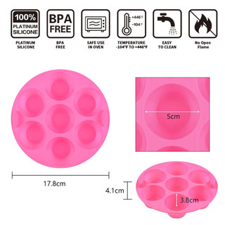 Khuôn nướng bánh muffin bằng silicon 7 khoang-Khay nướng chống dính Khuôn bánh mì Tart dùng chiên không dầu