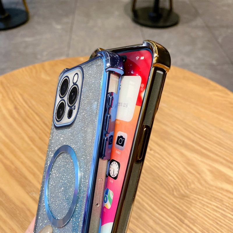 Ốp Điện Thoại YBD Cho IPhone 16 Pro Max 16 15 14 Plus 15 14 13 12 11 Pro Max Mới Bốn Góc Chống Rơi Backboard Từ Tính Thu Hút